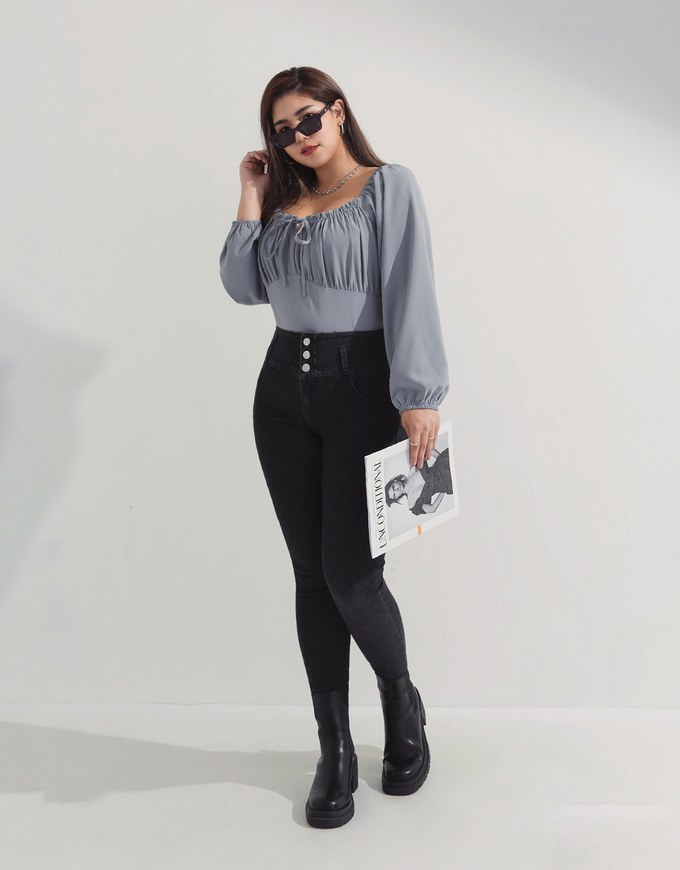 Sophisticated Ruched Tie-Front Top