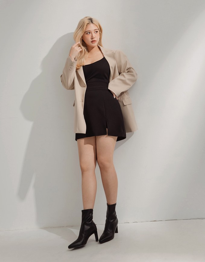 Stark Minimalism High Waisted Slimming Slit Skorts