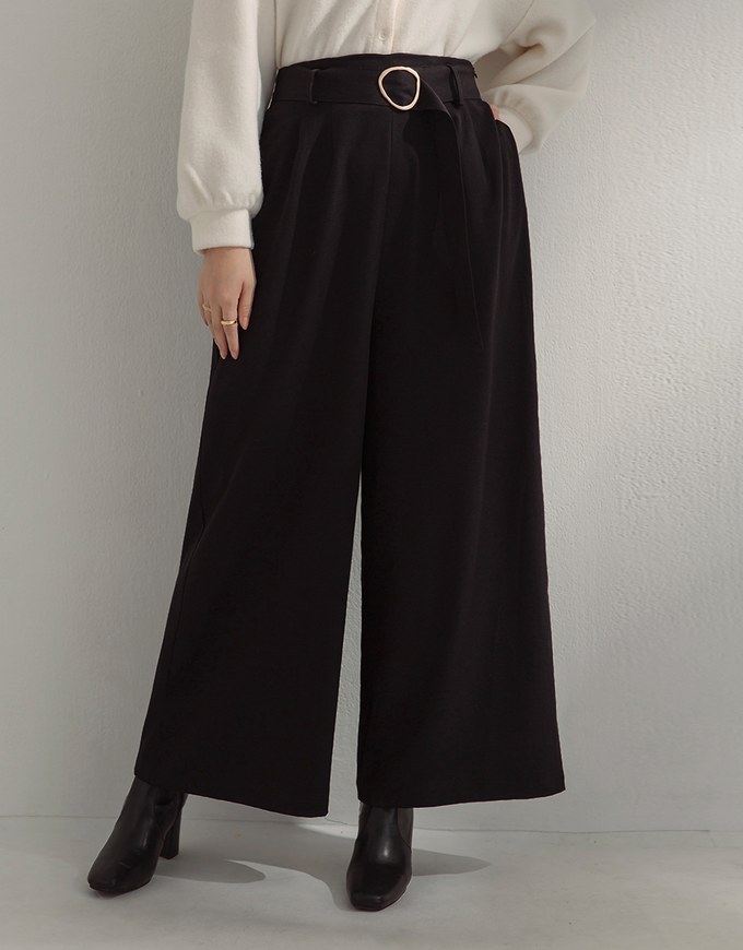 Minimalist Staple Pleated Suit Wide Pants