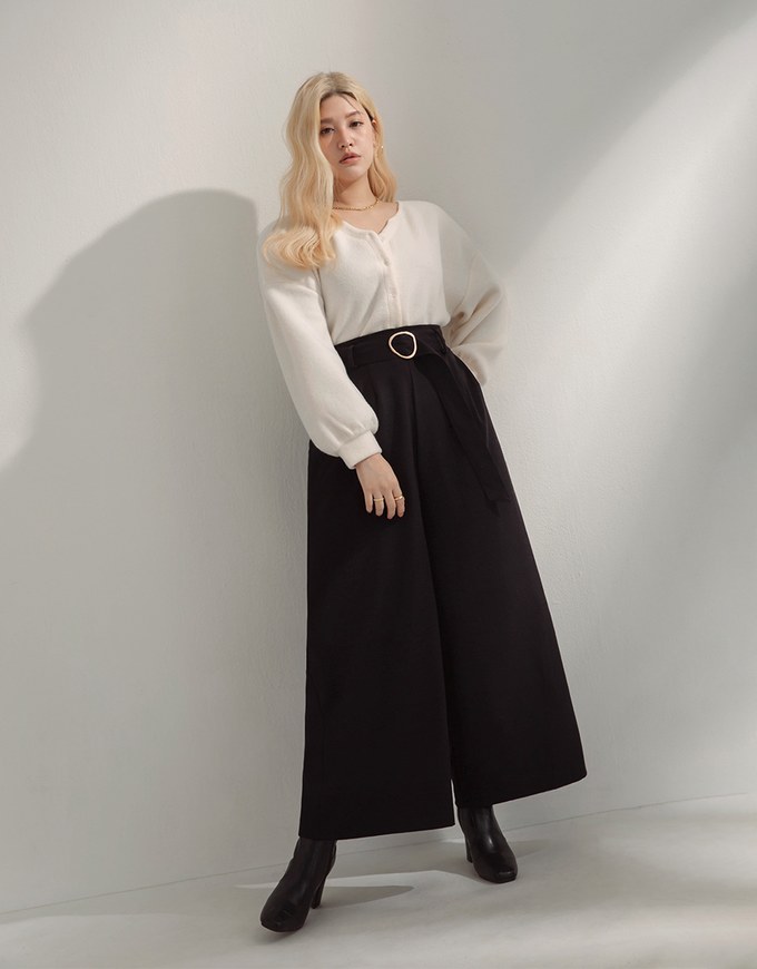 Minimalist Staple Pleated Suit Wide Pants