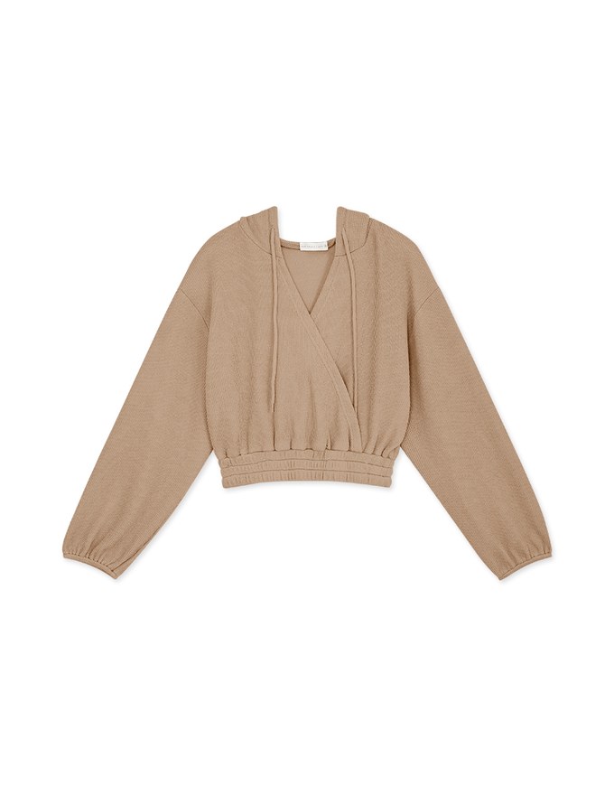 Urban Chic Wrap Knit Crop Hoodie