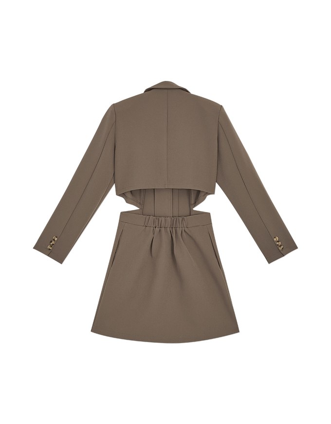 Modern Twist Hollow-Back Suit Mini Dress