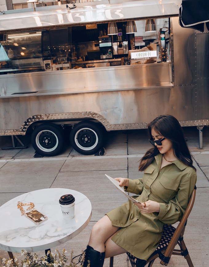 Cargo Style-Inspired Back-Hollow Mini Shirt Dress