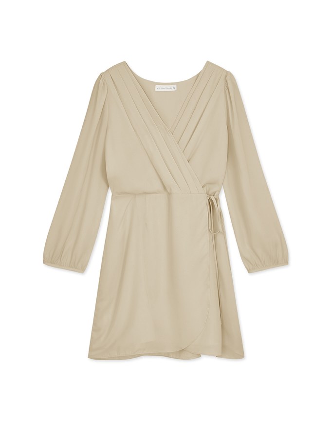 Voguish Layered Pleated Tie-Side Mini Dress