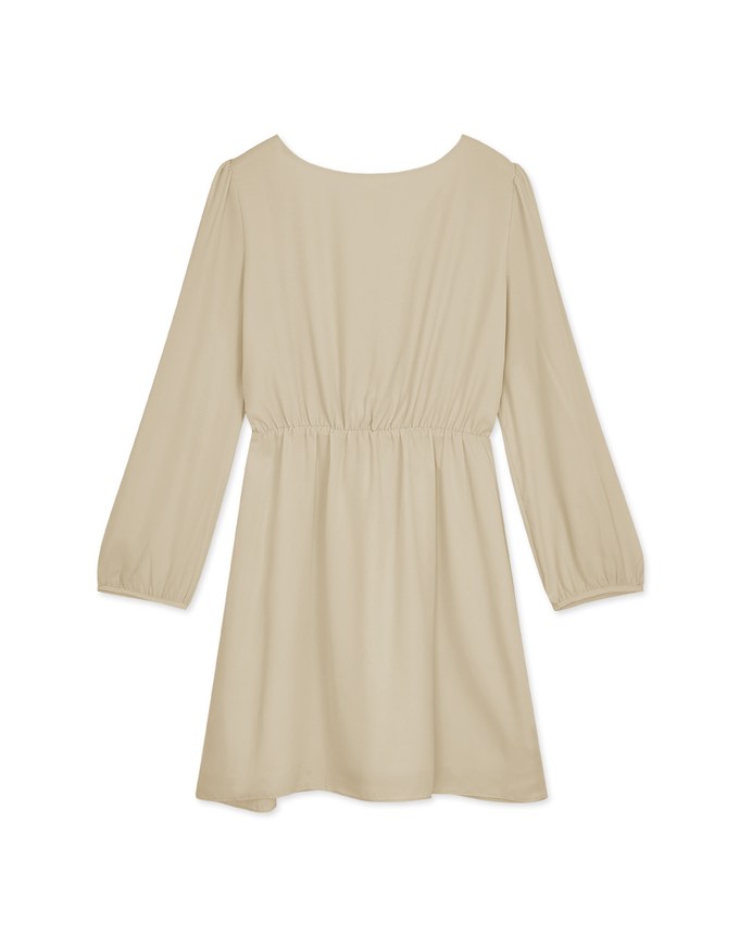 Voguish Layered Pleated Tie-Side Mini Dress