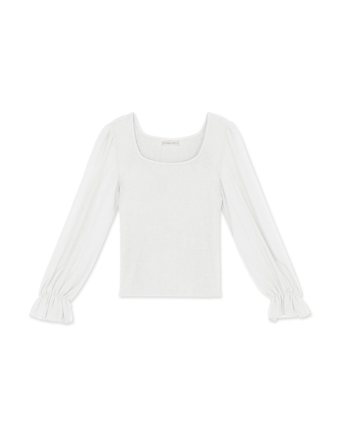 Basic Versatile Mesh Splice Knit Top