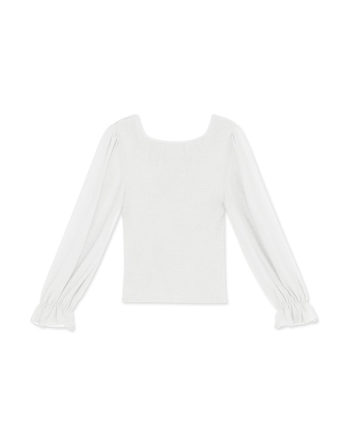 Basic Versatile Mesh Splice Knit Top