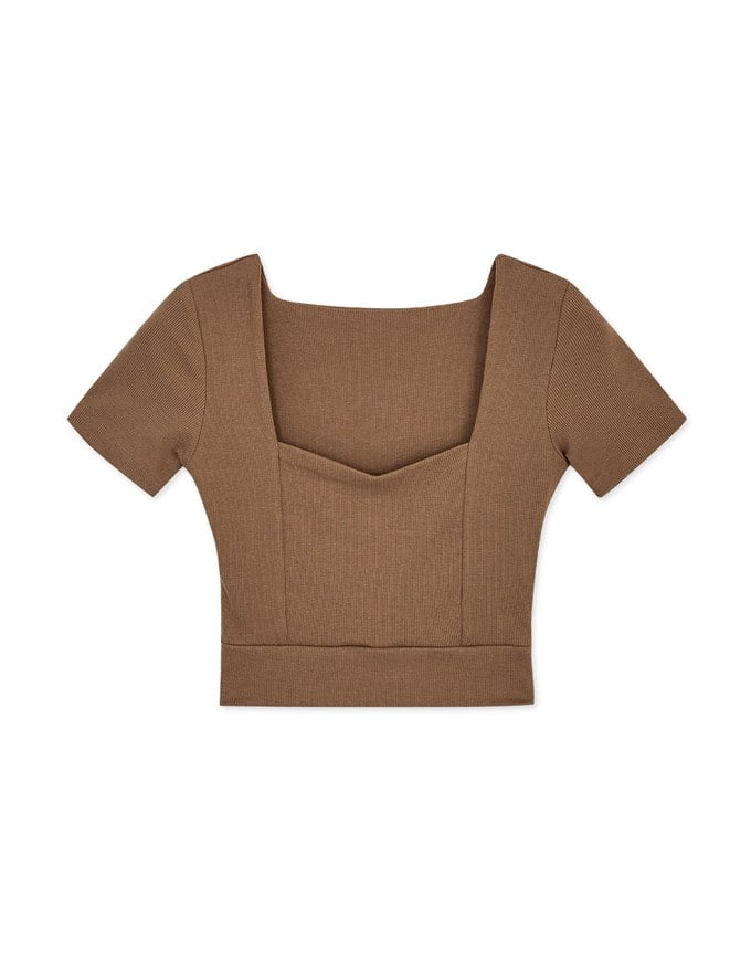 Sweetheart Neckline Minimalist Crop Top