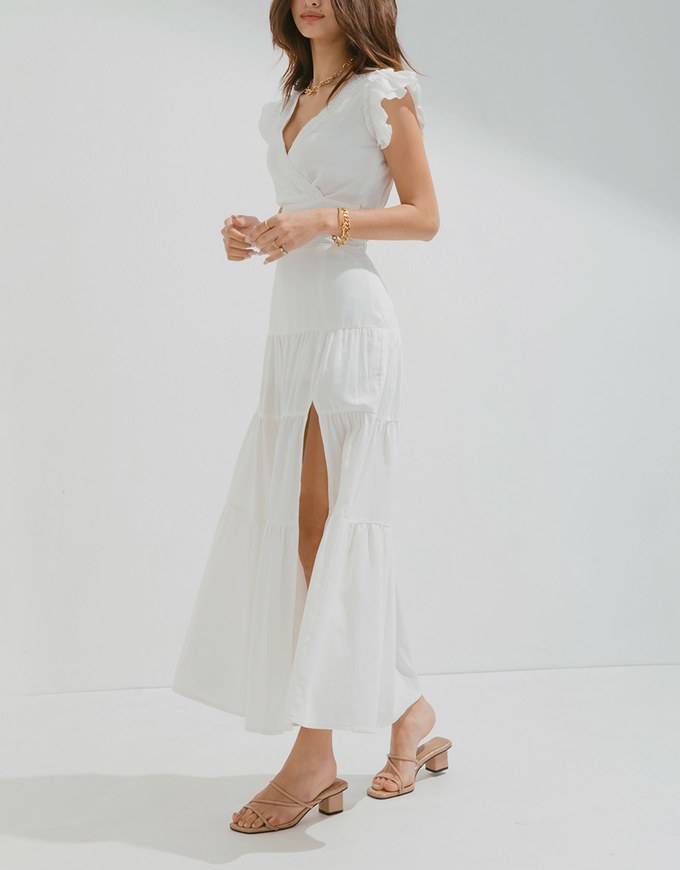 Boho-Chic Layered Splice Slit Maxi Skirt