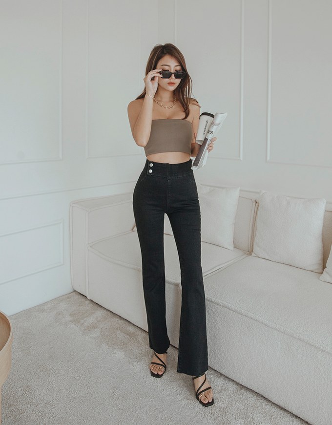 Petite Girl- No Filter Snatched Waist Shape-Up Slimming Skinny-Fit Denim Jeans Boot Cut Pants 3.0