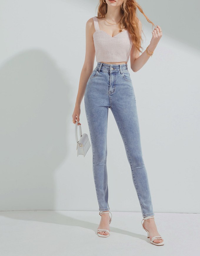 Urban Chic High Waisted Skinny Denim Jeans Pants