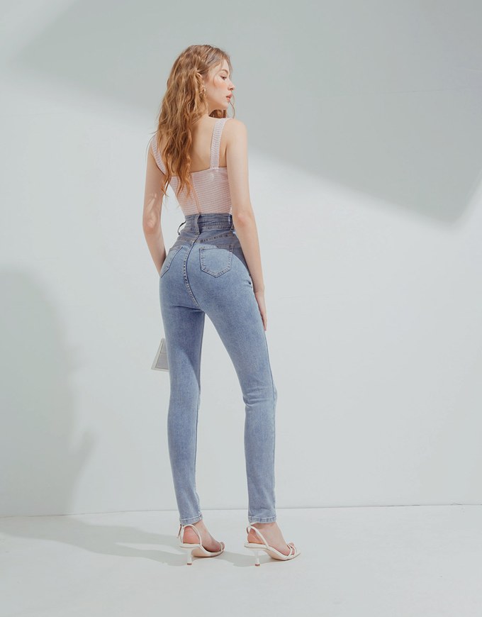 Urban Chic High Waisted Skinny Denim Jeans Pants