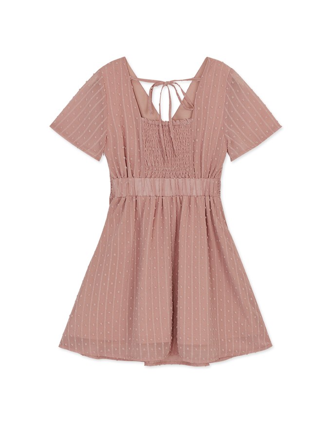 BohèmeLace Trim Pin-Dot Mini Dress