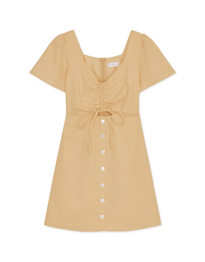 Sophisticated Sweetheart Ruched Hollow Mini Dress