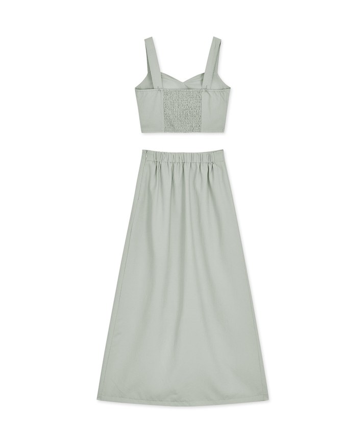 Sweetheart Neckline Padded Top + Maxi Skirt Set Wear (With Padding)