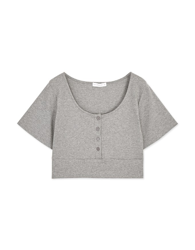 Finest Minimalistic Big U-Neck Crop Top