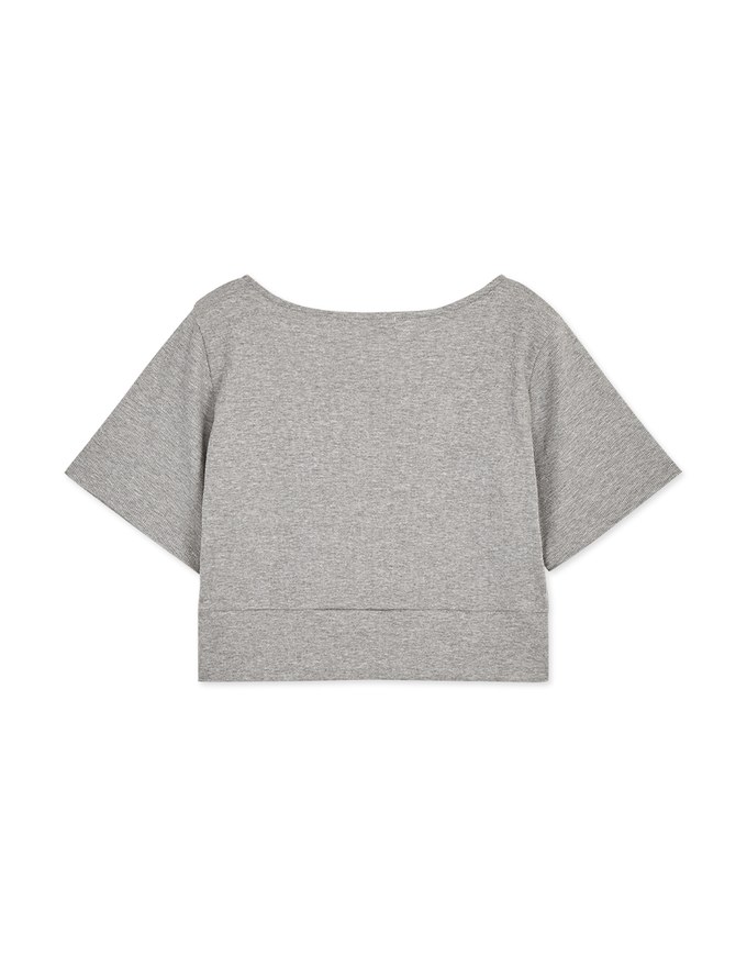 Finest Minimalistic Big U-Neck Crop Top