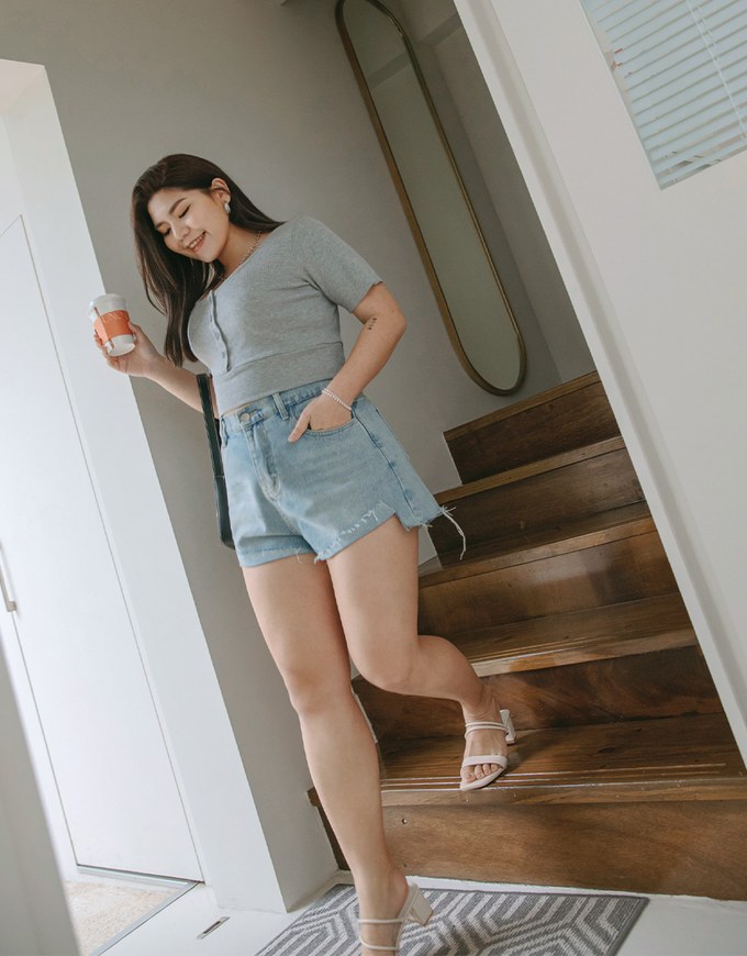 Finest Minimalistic Big U-Neck Crop Top