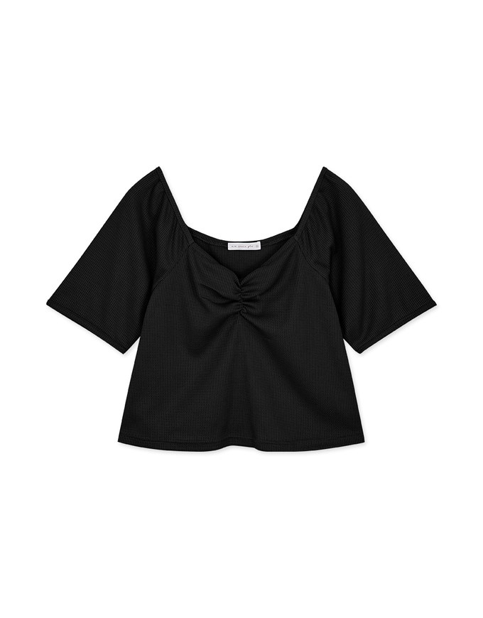 Finest Square Neck Front Scrunch Crop Top