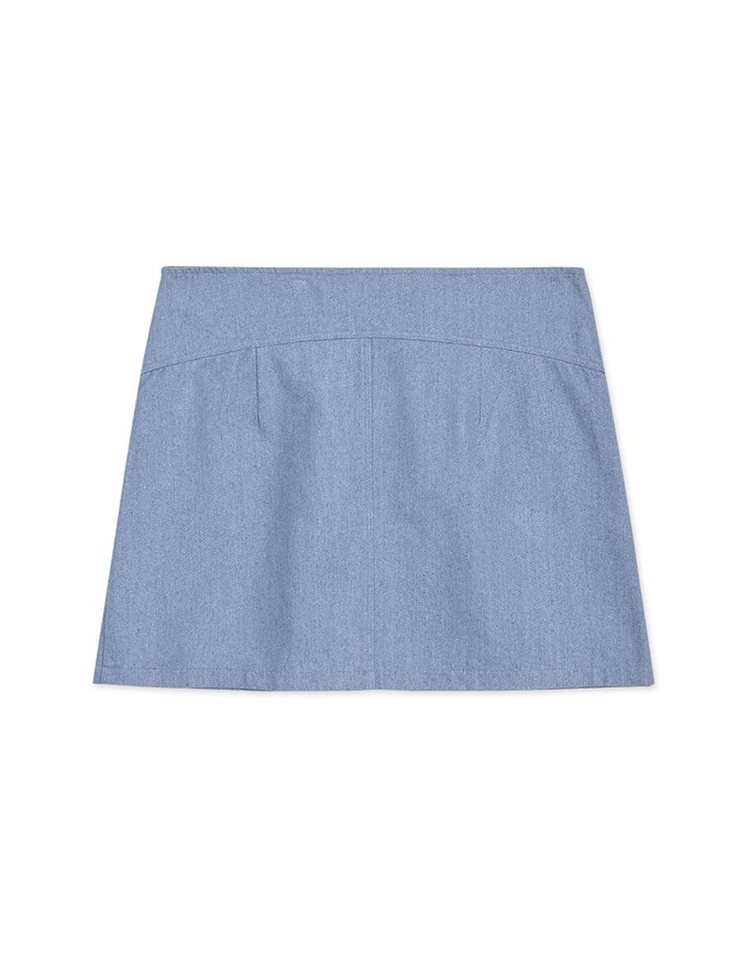 Elevated Detailing Front-Zipper Denim Mini Skirt