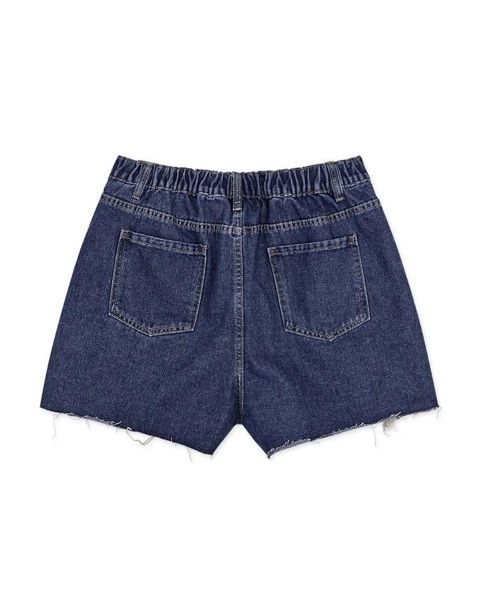 Finest Asymmetrical Ripped Denim Jeans Short