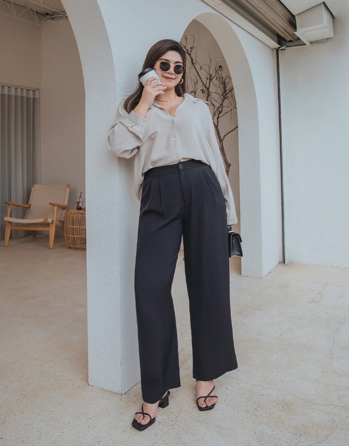 Sleek CEO Style Slimming Pleated Straight Suit Pants