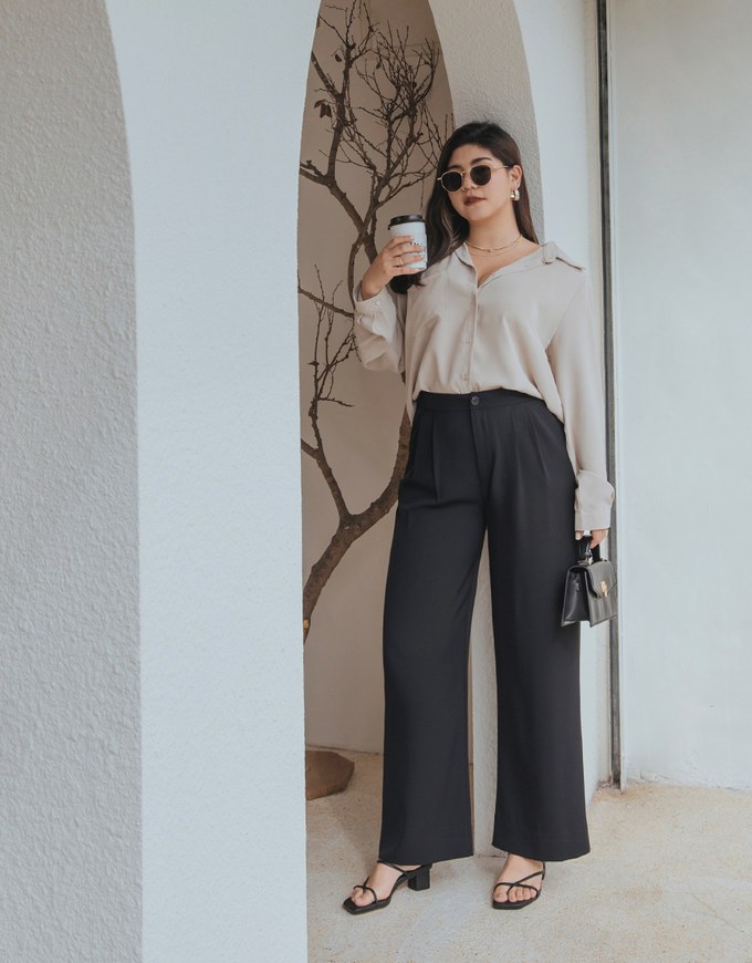 Sleek CEO Style Slimming Pleated Straight Suit Pants