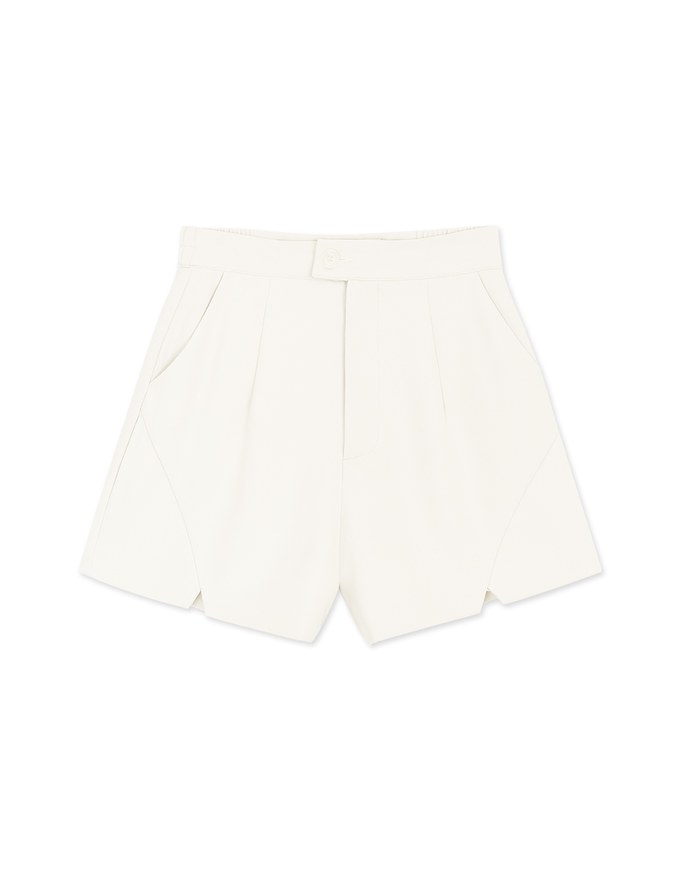 Sleek CEO Style Slimming Bias-Cut Slit Suit Short