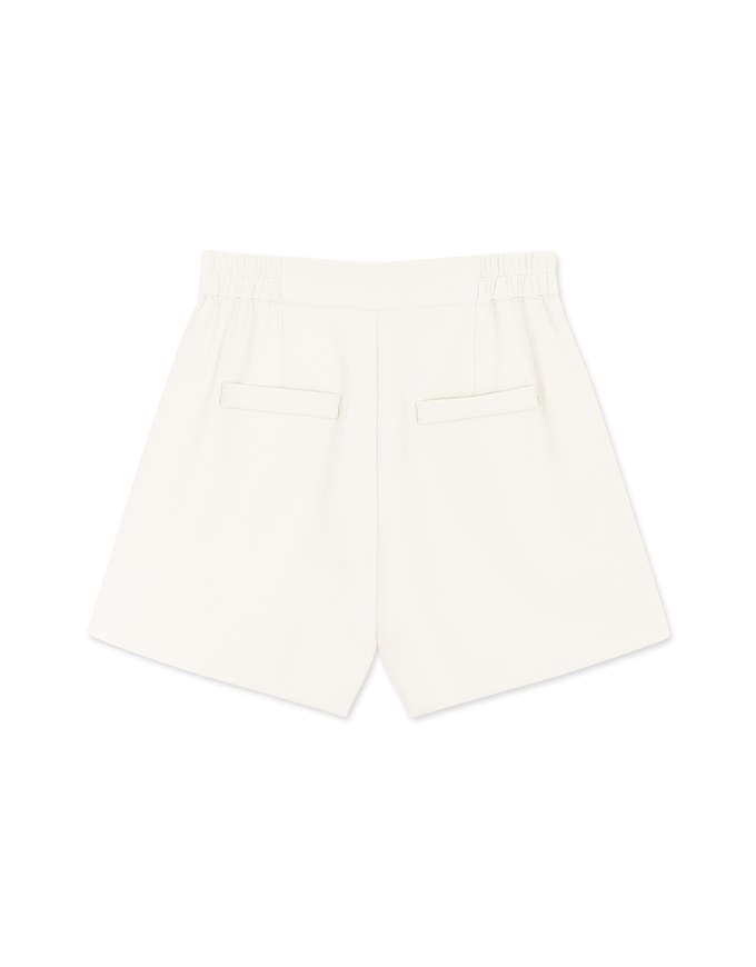 Sleek CEO Style Slimming Bias-Cut Slit Suit Short