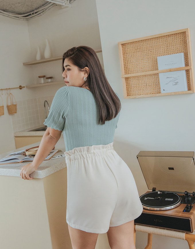 Elevated Detailing High Waisted Suit Shorts