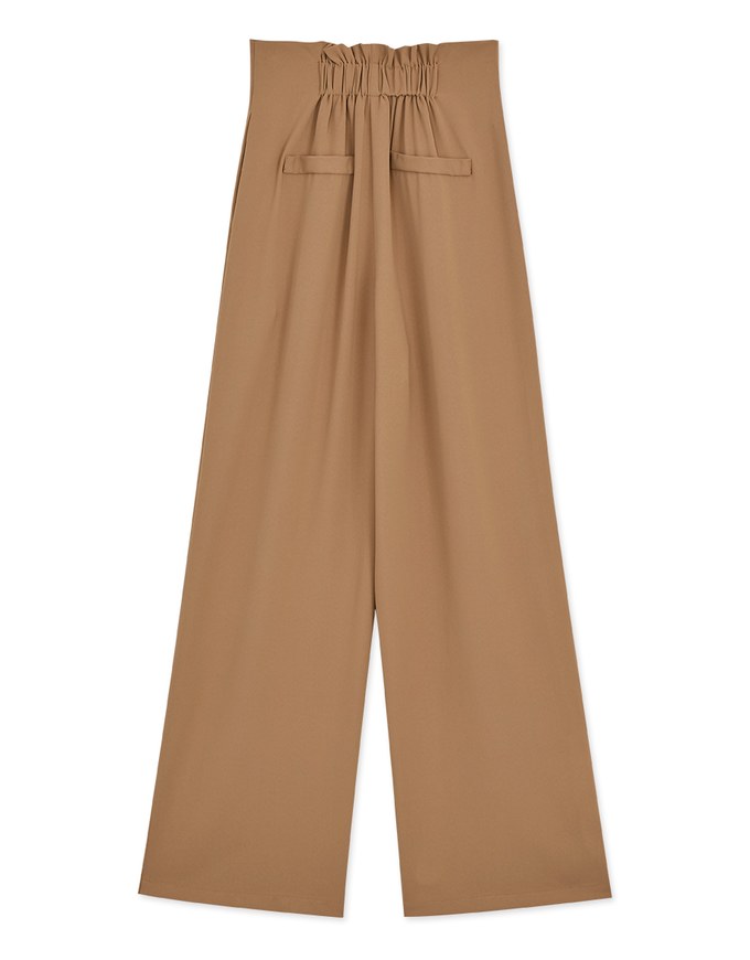 360° High Waisted Side-Button Pleated Wide Pants