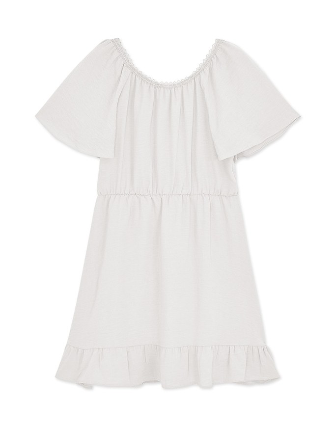 Rustic Bohême Ruffled Hem Lace Mini Dress