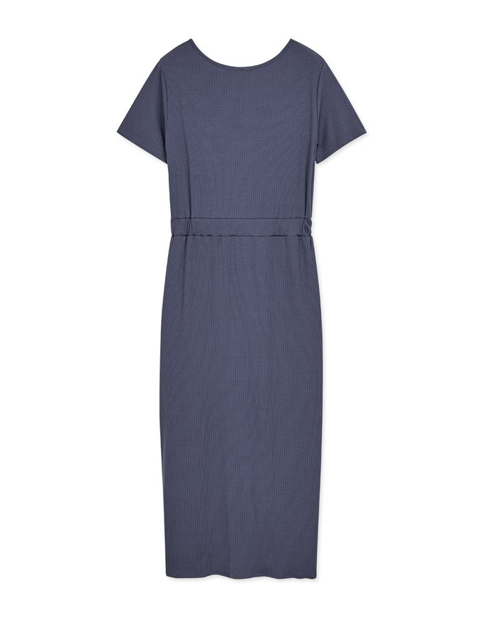 Voguish Curvy Side Ruched Slit Maxi Dress