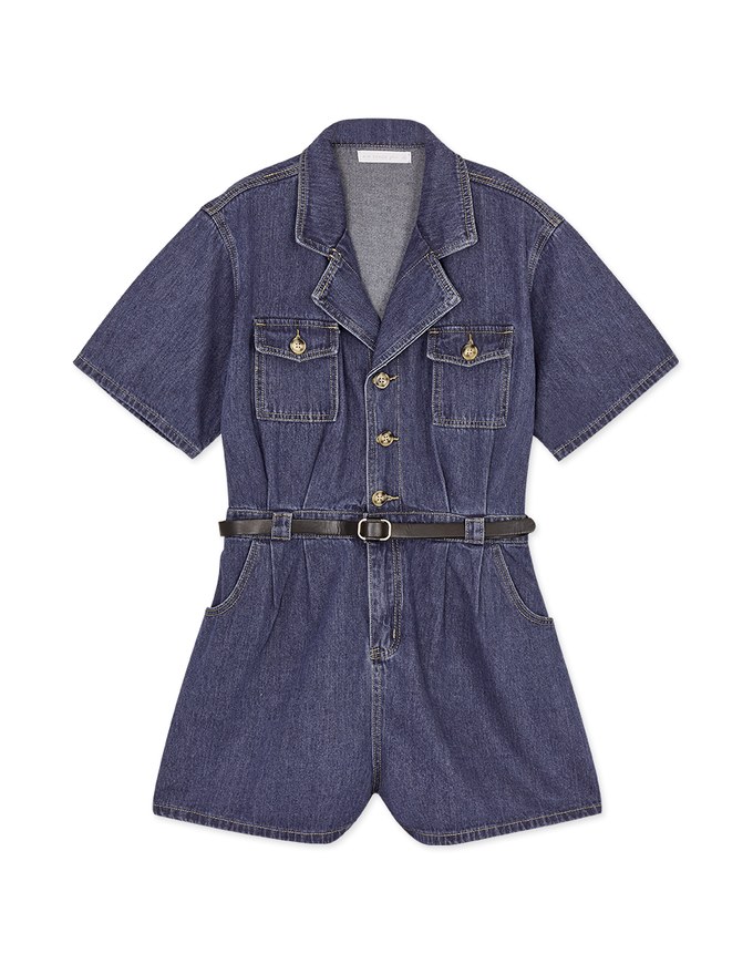 Iconic Denim Jeans Playsuit (with Belt)