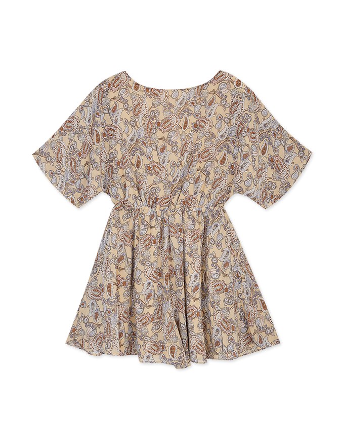Paisley Button-Down Ribbon Playsuit
