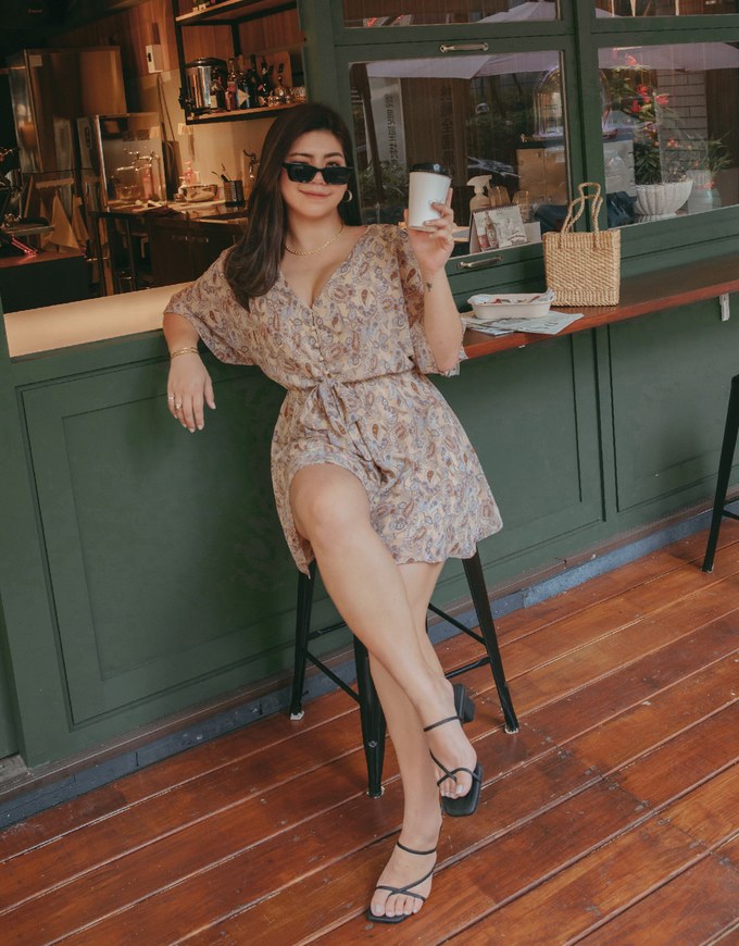 Paisley Button-Down Ribbon Playsuit