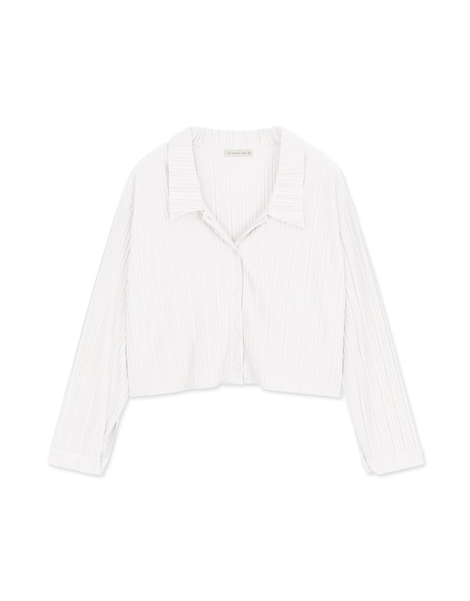 Textured Crinkled Oversized Collar Shirt