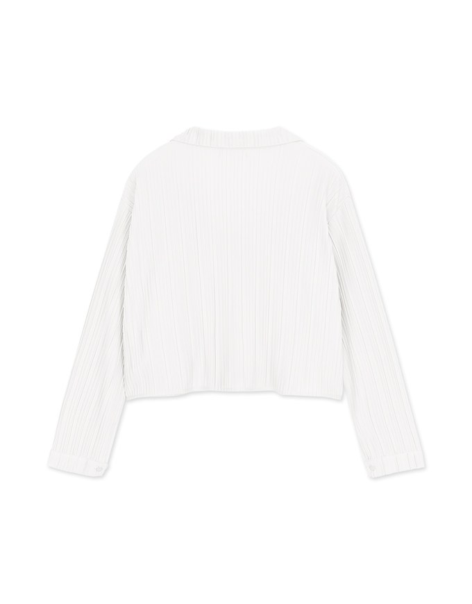 Textured Crinkled Oversized Collar Shirt