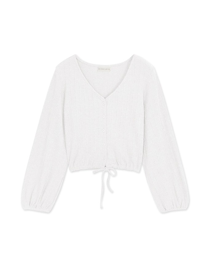 Minimal Chic V-Neck Embossed West-Tie Top