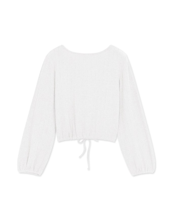 Minimal Chic V-Neck Embossed West-Tie Top