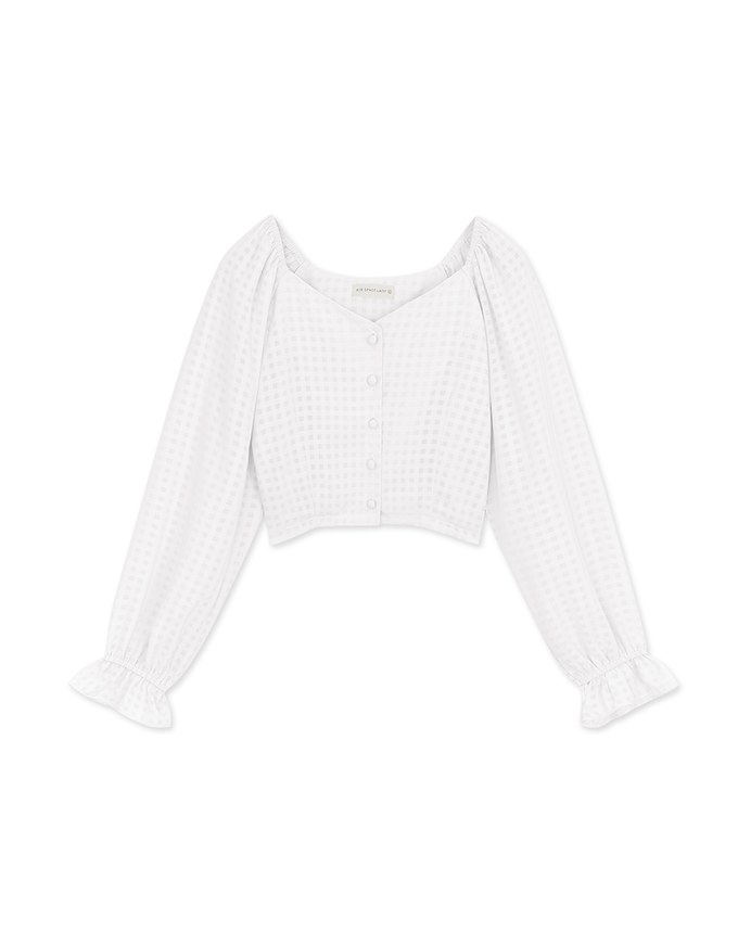 Light Plaid Flutter Peplum Crop Top