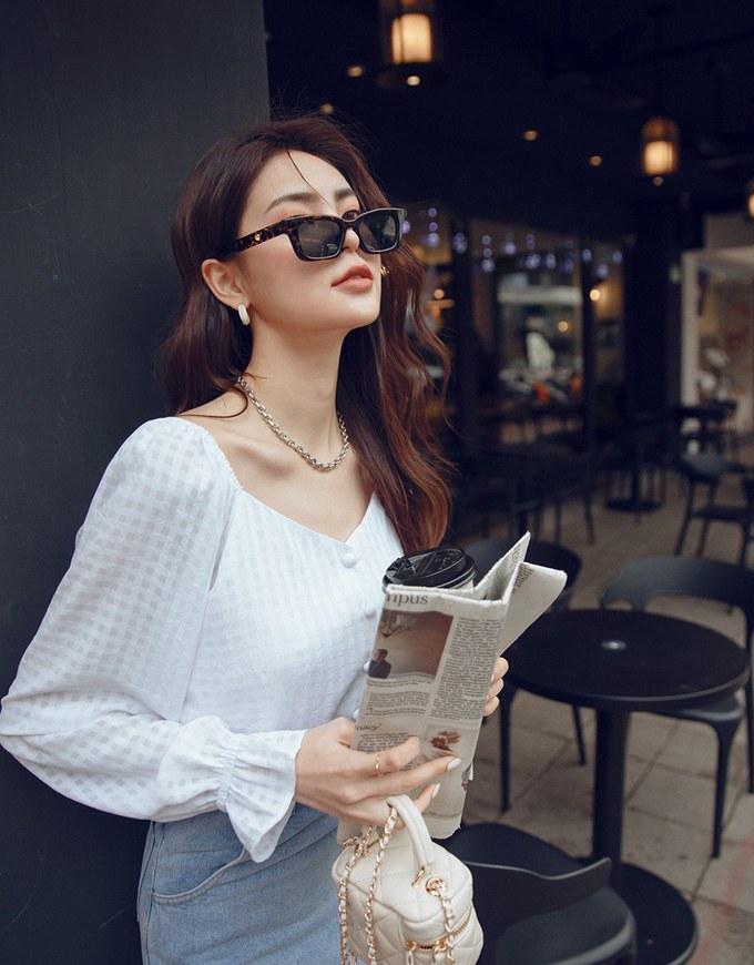 Light Plaid Flutter Peplum Crop Top