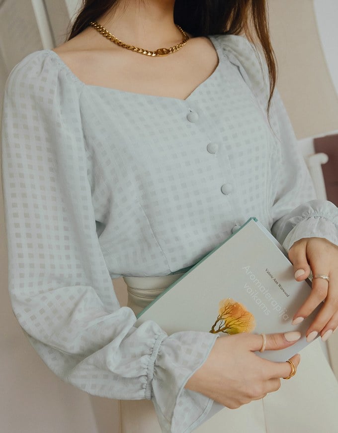 Light Plaid Flutter Peplum Crop Top