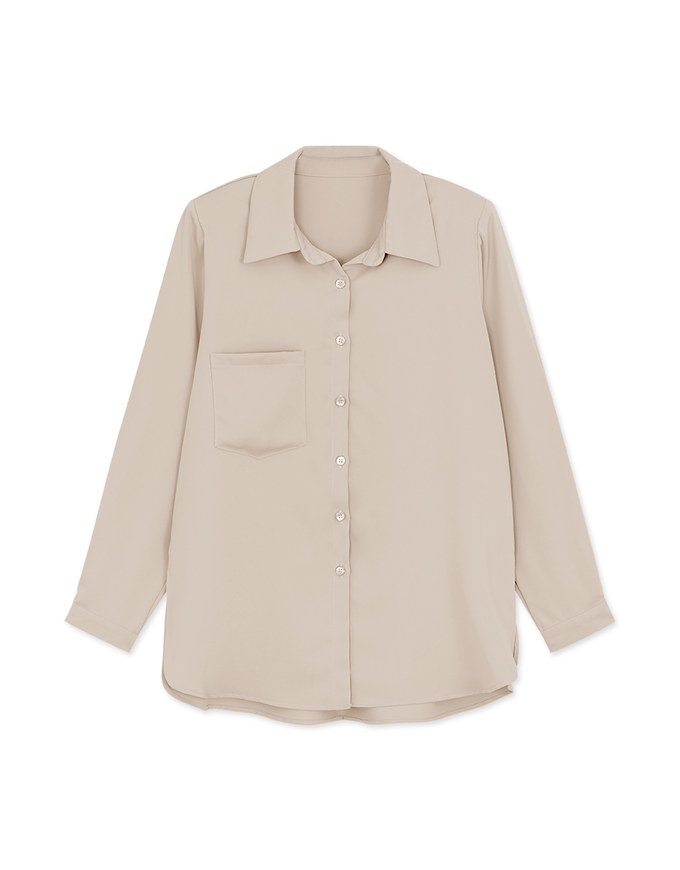 Basic Versatile Anti-Wrinkle Iron Free Blouse Shirt (With Detachable Shoulder Pads)