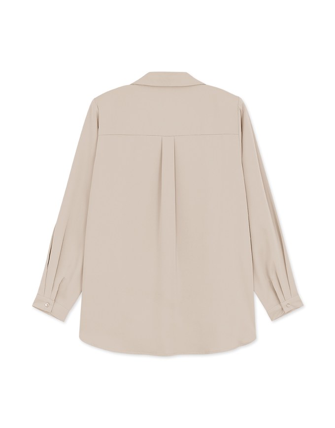 Basic Versatile Anti-Wrinkle Iron Free Blouse Shirt (With Detachable Shoulder Pads)
