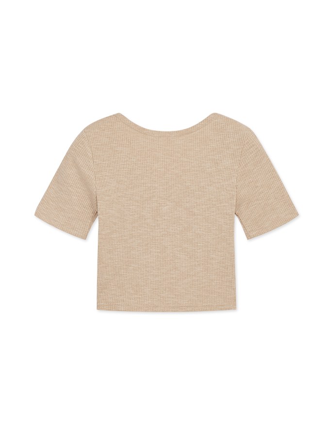 Square-Necked Knit Crop Top