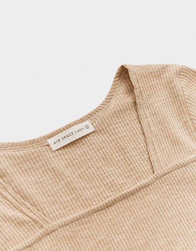 Square-Necked Knit Crop Top