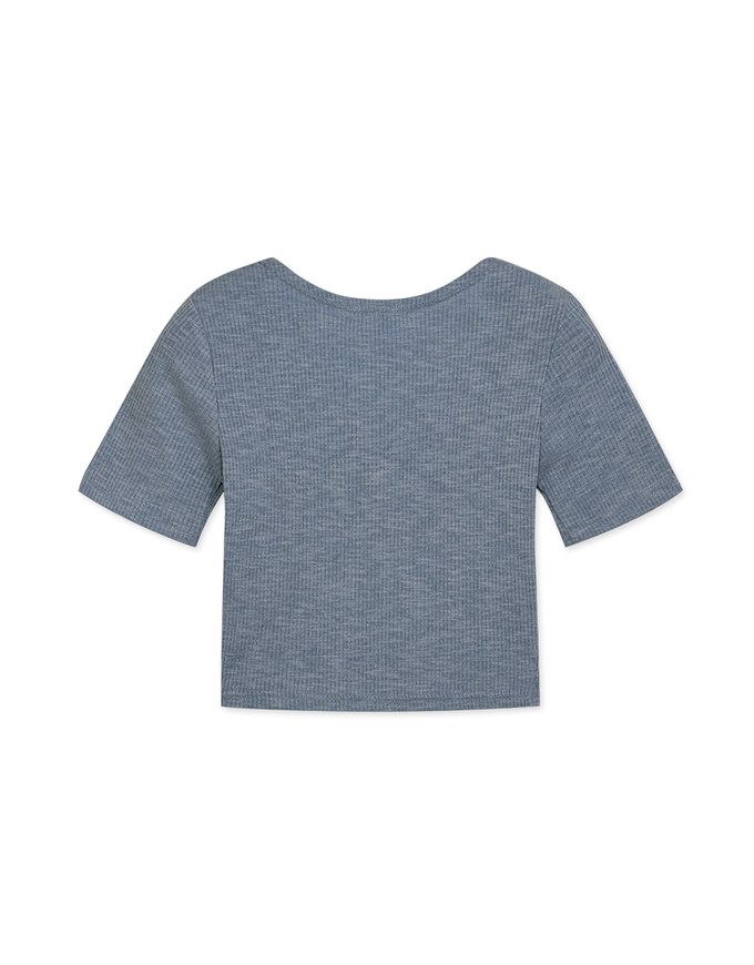 Square-Necked Knit Crop Top