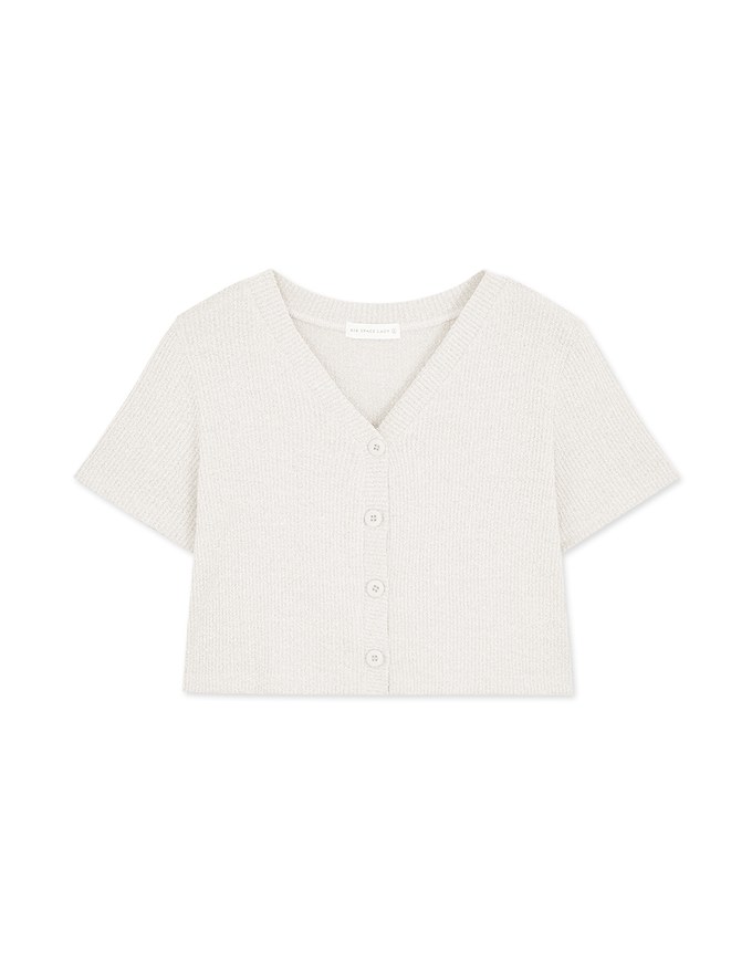 Minimal Chic V-neck Button-front Knit Top