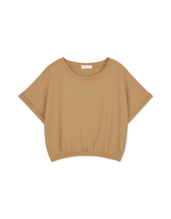 Basic Versatile Cinched Waist Crop Top